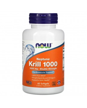 NOW Foods, Крилевый жир Neptune Krill 1000, двойная эффективность, 1000 мг, 60 мягких желатиновых капсул NOW Foods, Крилевый жир Neptune Krill 1000, двойная эффективность, 1000 мг, 60 мягких желатиновых капсул